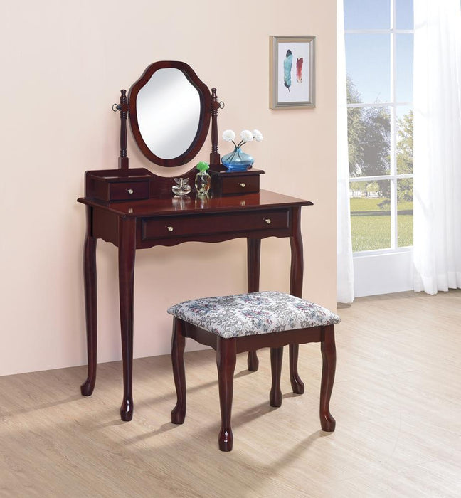 Minnette - 2-piece Vanity Set With Upholstered Stool - Brown