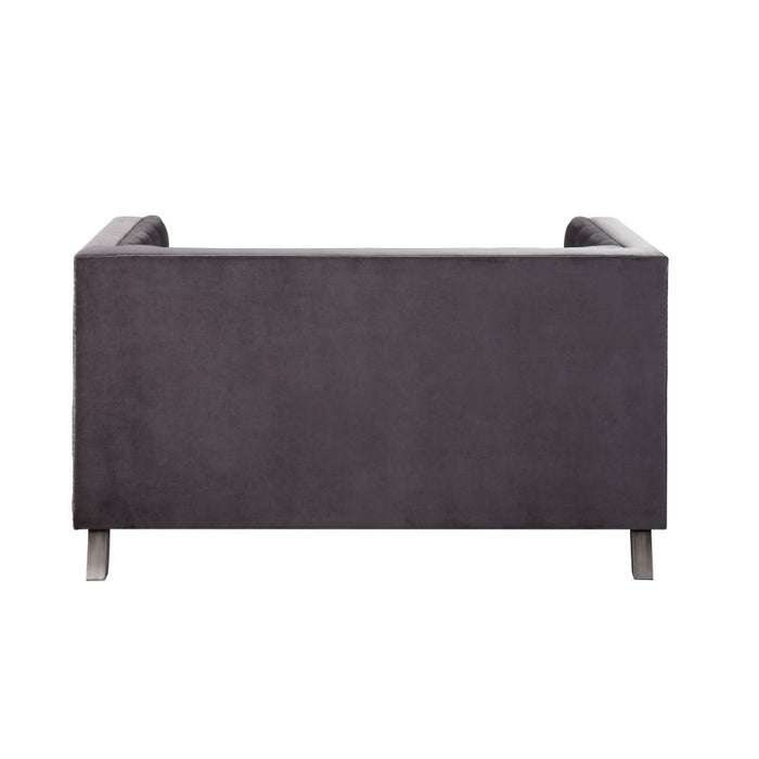 Hegio - Loveseat - Gray Velvet