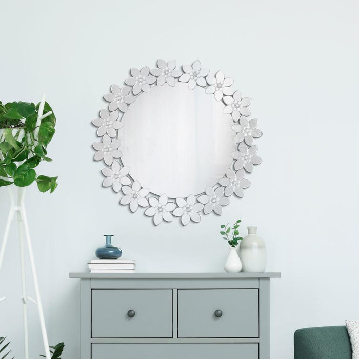 Cordelia - Round Floral Frame Wall Mirror