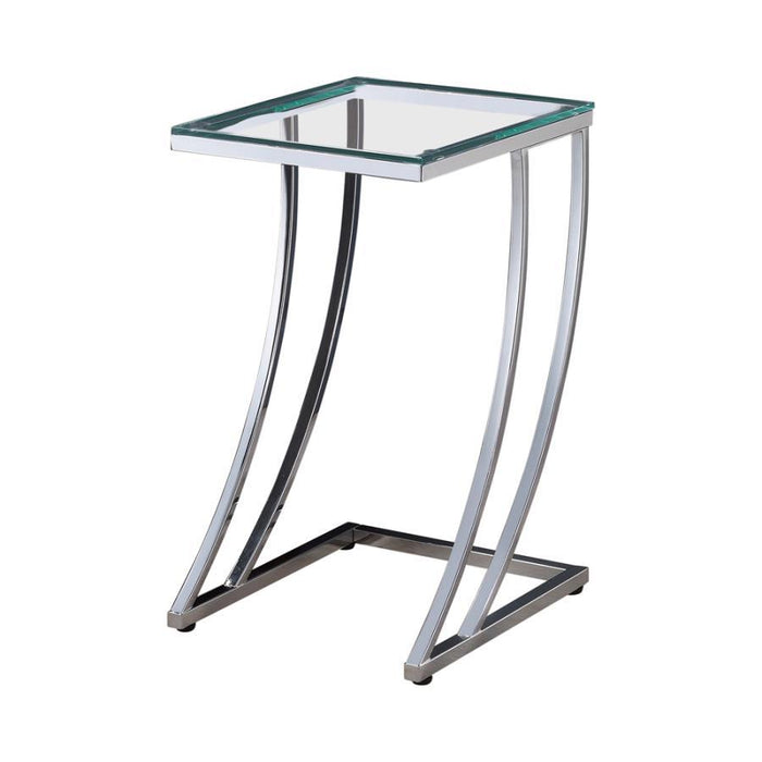 Cayden - Rectangular Top Accent Table - Chrome And Clear