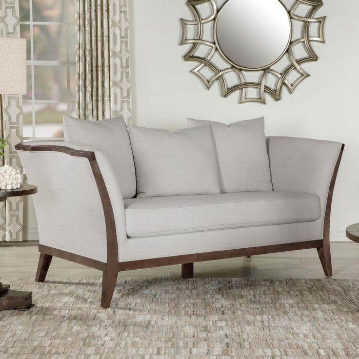 Lorraine - Upholstered Loveseat With Flared Arms - Beige