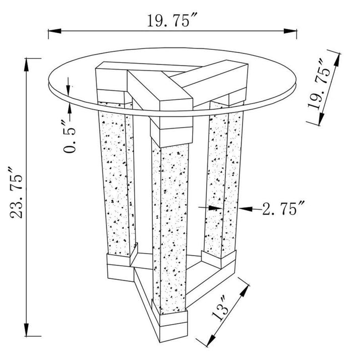 Octave - Square Post Legs Round End Table - Mirror