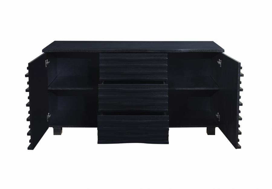 Stanton - 3-Drawer Rectangular Server - Black