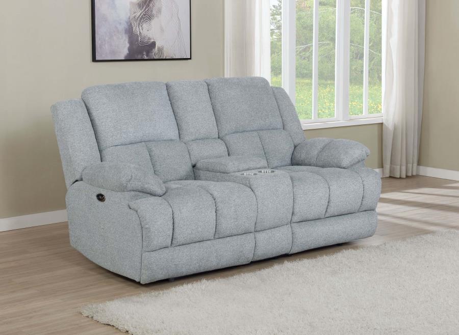Waterbury - Upholstered Power Loveseat with Console
