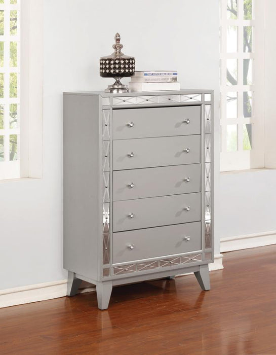 Leighton - 5-Drawer Chest - Metallic Mercury