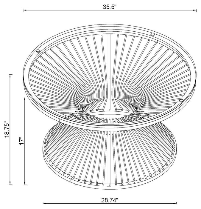 Mandy - Round Glass Top Coffee Table - Pearl Silver