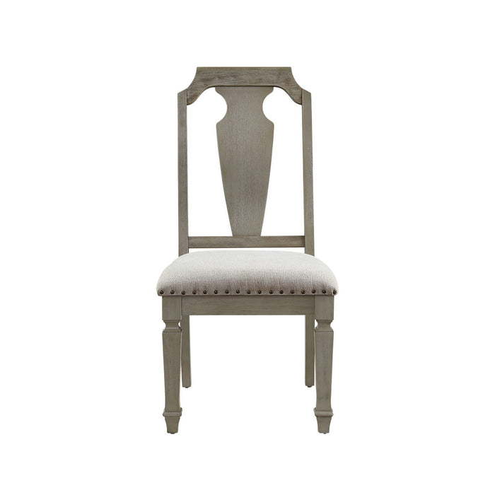 Zumala - Side Chair (Set of 2) - Beige Linen & Weathered Oak Finish