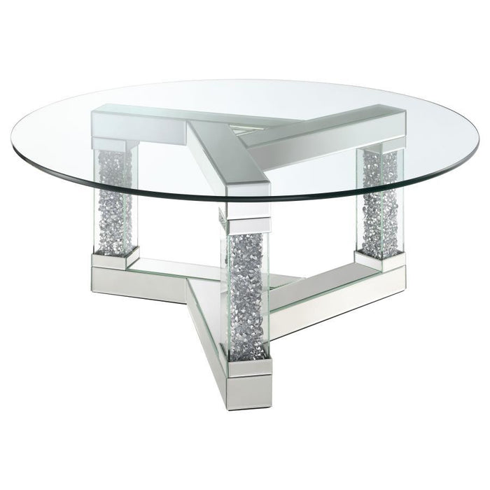 Octave - Square Post Legs Round Coffee Table - Mirror