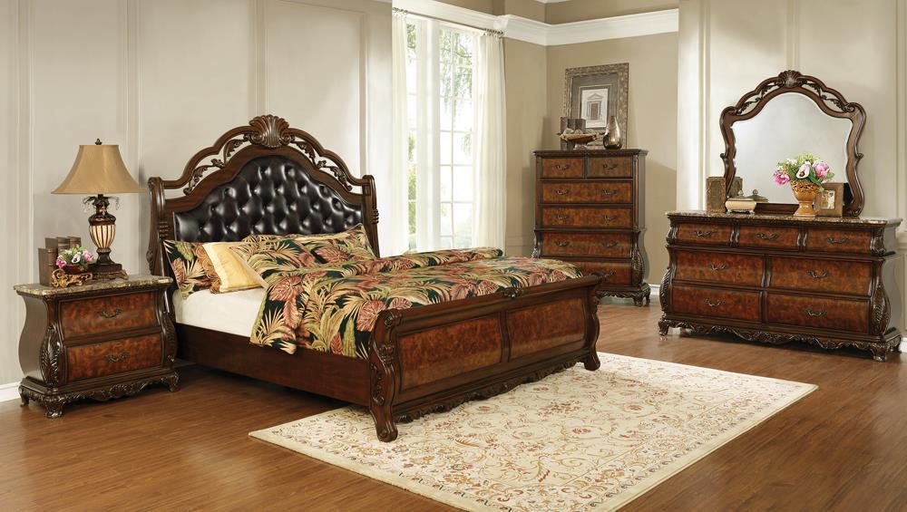 Exeter - Tufted Upholstered Sleigh Bed