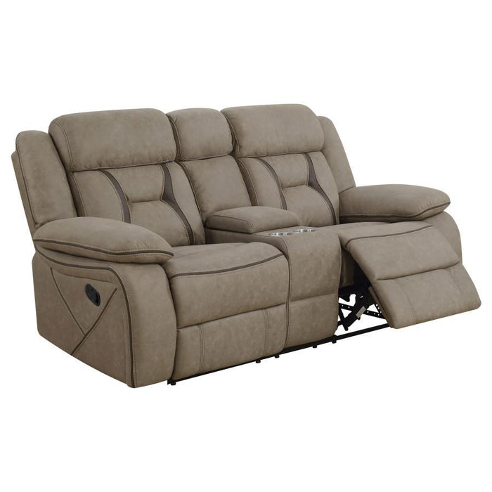 Higgins - Pillow Top Arm Motion Loveseat with Console