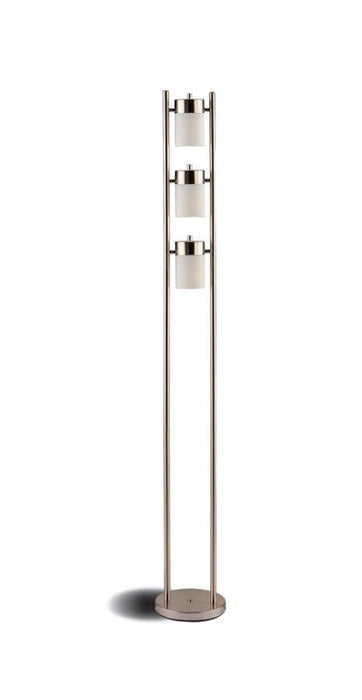 Munson - Floor Lamp With 3 Swivel Lights - Brushed Silver