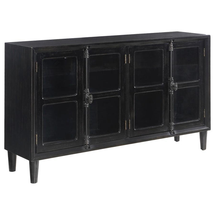 Sylvia - 4-Door Accent Cabinet - Black