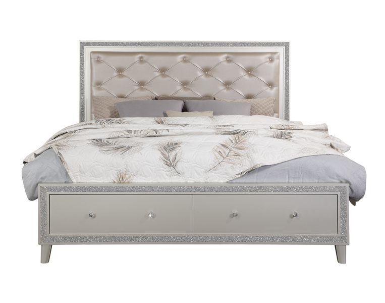 Sliverfluff - Queen Bed - PU & Champagne Finish - 60"