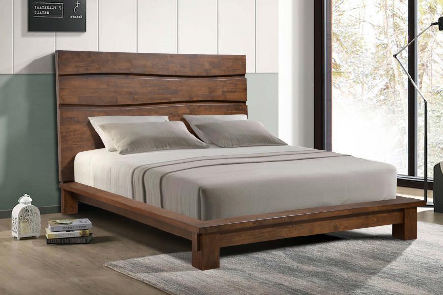 Genevieve - Eastern King Platform Bed - Dark Brown