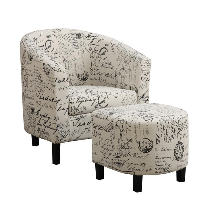 Coaster - Upholstered Accent Chair with Ottoman