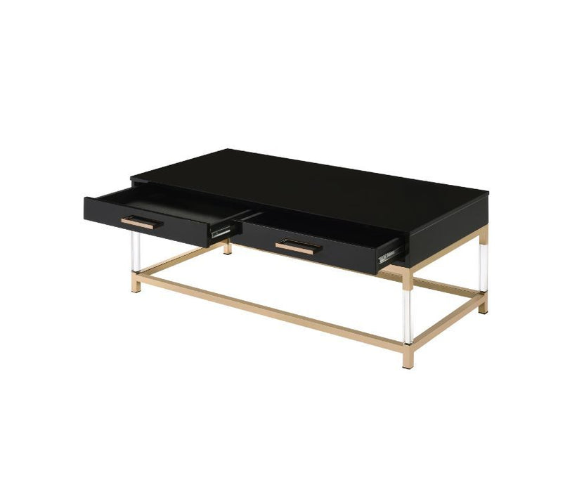 Adiel - Coffee Table - Black & Gold Finish