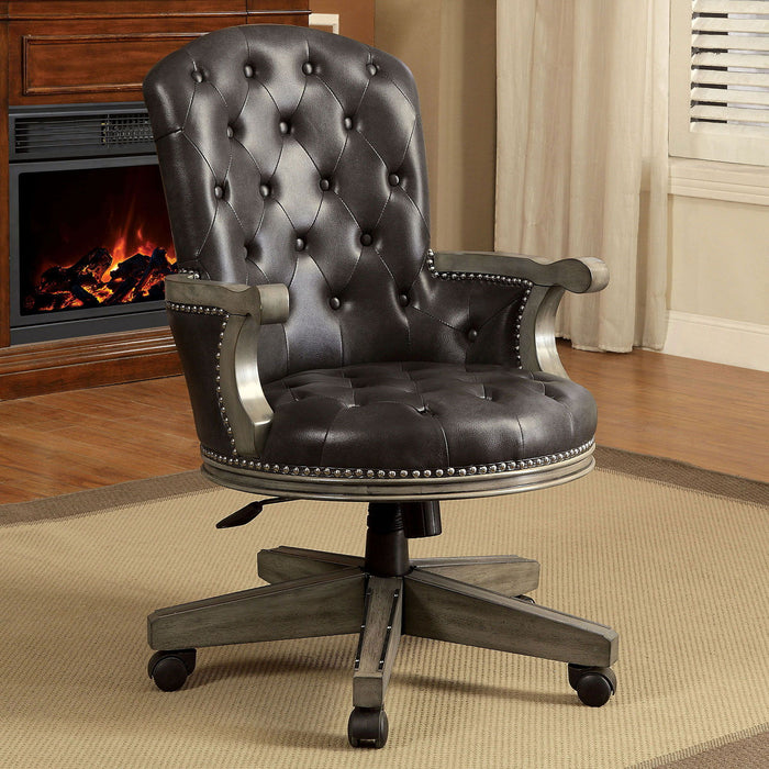 Yelena - Height - Adjustable Arm Chair - Gray / Black