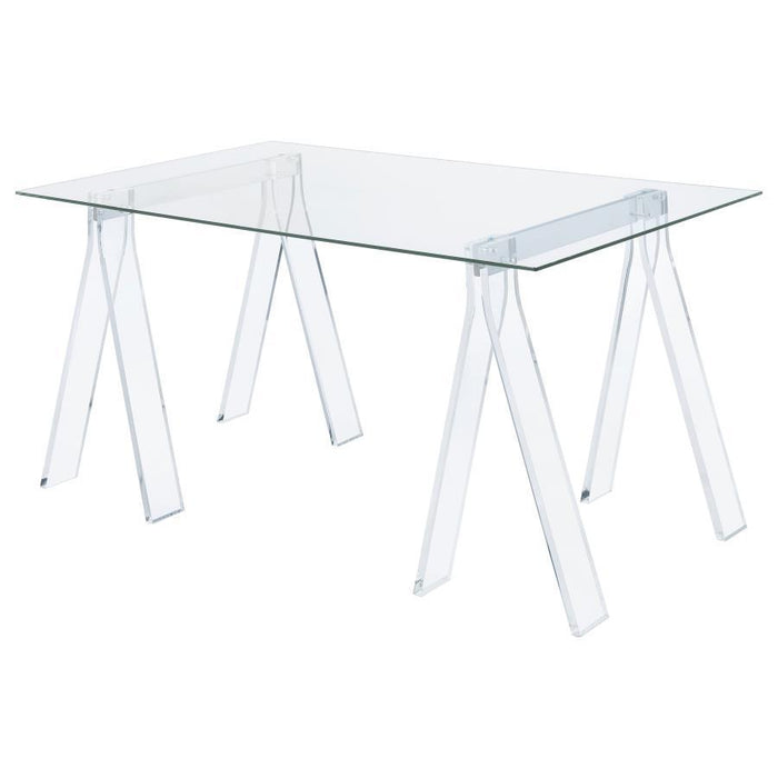 Amaturo - Writing Desk With Glass Top - Clear