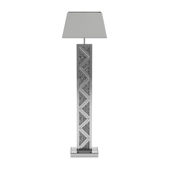 Carmen - Geometric Base Floor Lamp - Silver