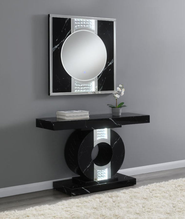 Eliana - Geometric Console Table With Led Lighting - Black