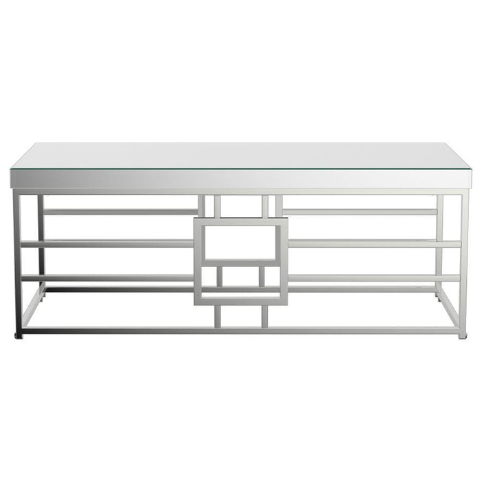 Dafina - Geometric Frame Rectangular Coffee Table - Chrome