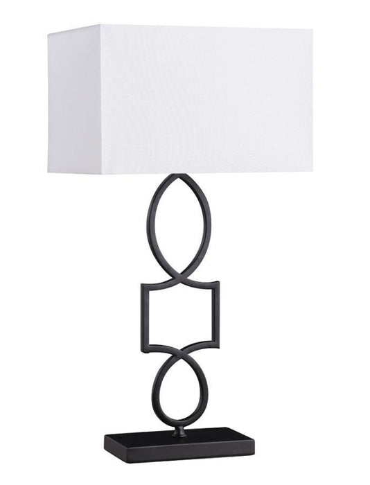 Leorio - Rectangular Shade Table Lamp - White And Black