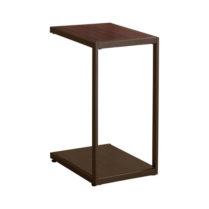 Jose - Rectangular Accent Table With Bottom Shelf - Brown