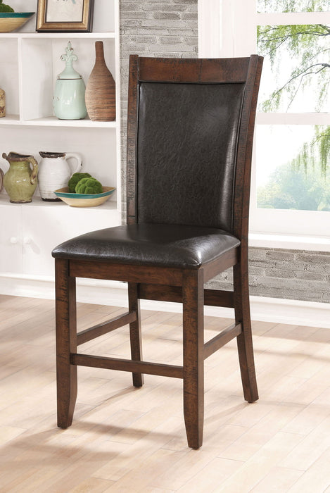 Meagan - Counter Height Chair (Set of 2) - Brown Cherry / Espresso