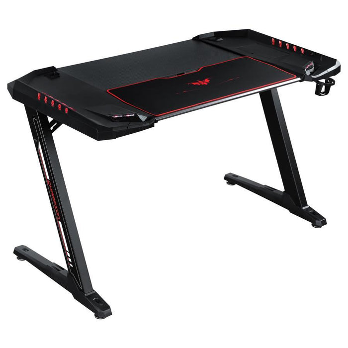 Ardsley - Z-Framed Gaming Desk With Led Lighting - Black