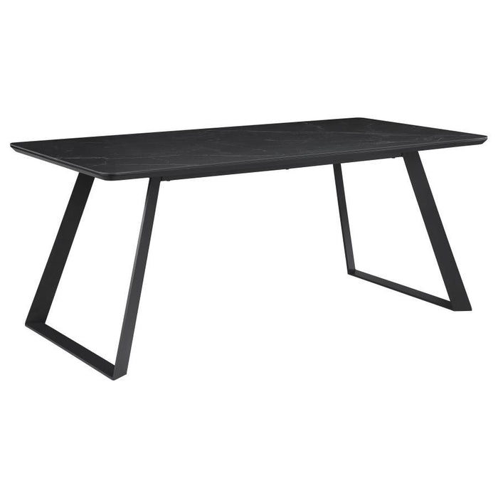 Smith - Rectangle Ceramic Top Dining Table - Black And Gunmetal